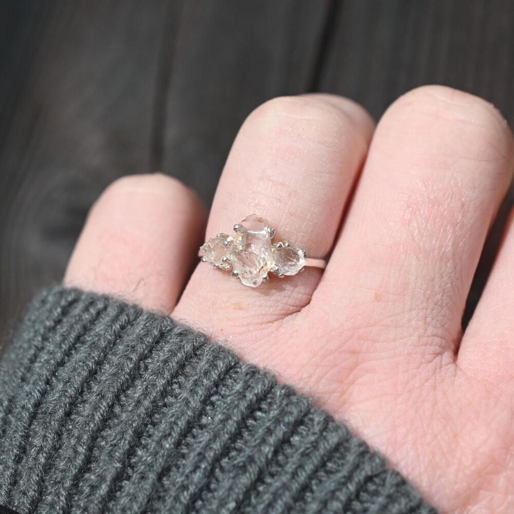 Engagement ring Lake county diamond  sterling silver size 3 4 5 6 7 8 9 10 11 12
